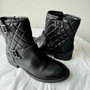 Black Quilted Ankle Boots
